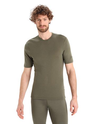 Loden Men's Icebreaker Merino 175 Everyday Short Sleeve Crewe Thermal Top Base Layers | USA 1377JPQJ